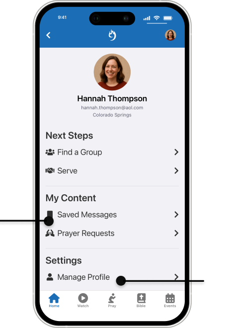 9 Embers empowers your congregation with personal libraries and self-service information management through your Rock Mobile App.